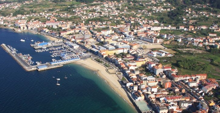 Foto aerea de Bueu en las Rias Baixas de Galicia