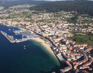 Foto aerea de Bueu en las Rias Baixas de Galicia