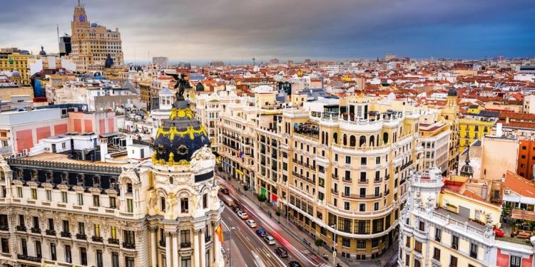 Foto de Madrid vista desde lo alto en una de sus zonas más transitadas