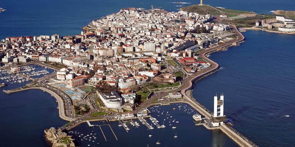 Foto desde el cielo de la ciudad de A Coruña