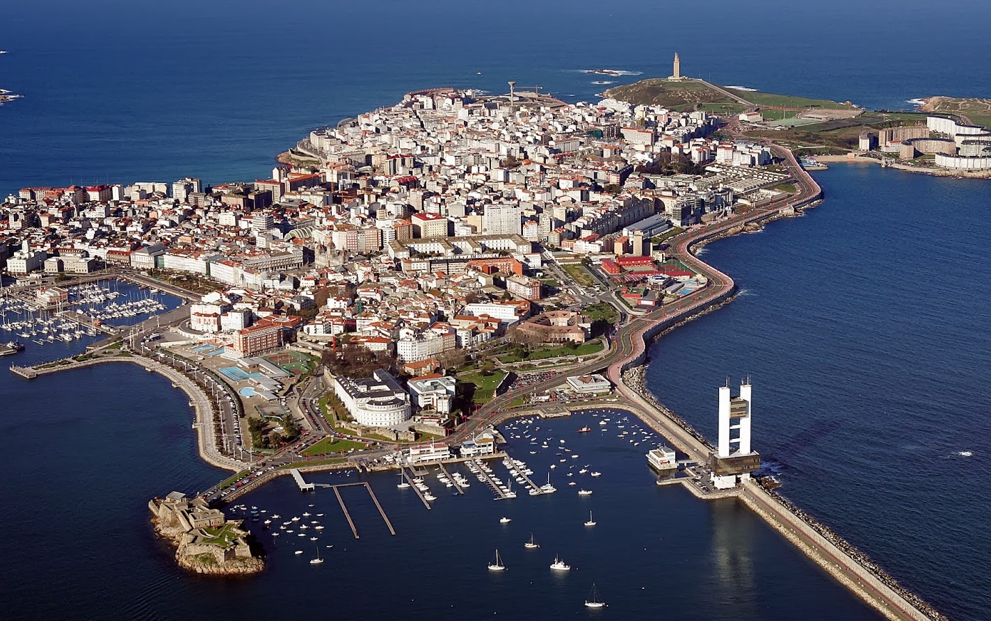 Foto desde el cielo de la ciudad de A Coruña