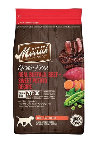 Merrick Grain con bufalo, ternera y boniato ideal para perros con sobrepeso o esterilizados