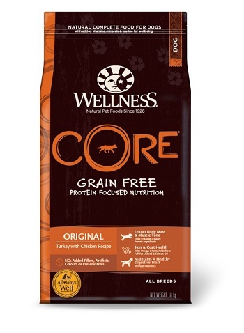 El pienso Wellness Core Grain Free es uno de los mejor valorados en todas las listas de croquetas para perros con artritis