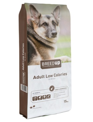 Breed Up Adult Low Calories es un pienso para perros premium ideal para el control de sobrepeso