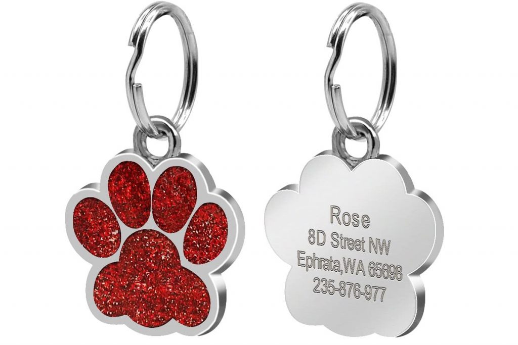Oro Rosa krui Chapa Perro Grabada Personalizada,Chapa Perro Personalizada,Collares Perros Personalizados,Placas para Perros Grabadas,Collar para Perros con Nombre 