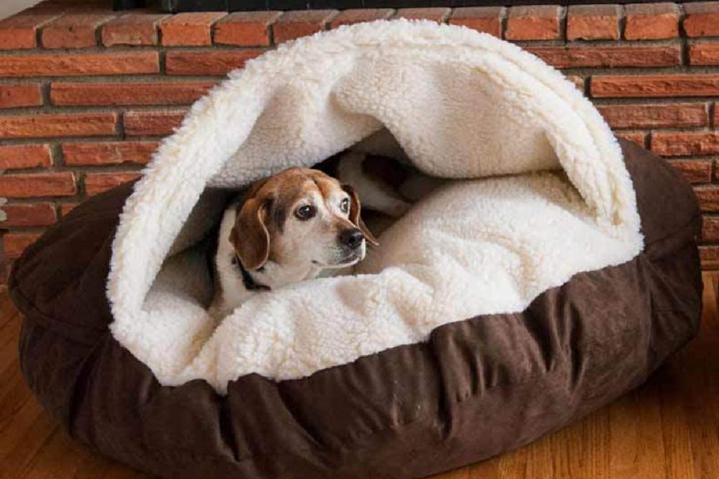Saco de Dormir para Mascotas medianos y Grandes diseño de Cueva de Felpa Suave para Perros pequeños cálido para Invierno Plegable soundwinds 